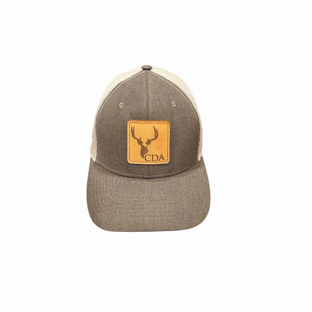 CDA Trucker Hat Brown Tan Mesh Snapback Deer Logo Cap USA